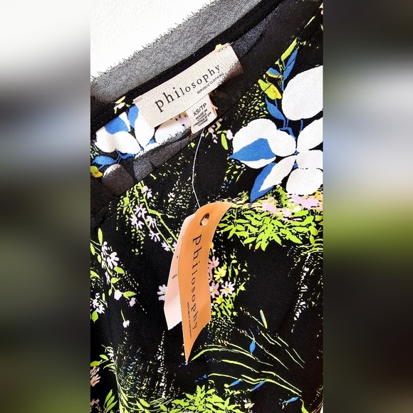 Phylosophy Republic Clothing Floral Sleeveless Top Black Size XS - Picture 3 of 6